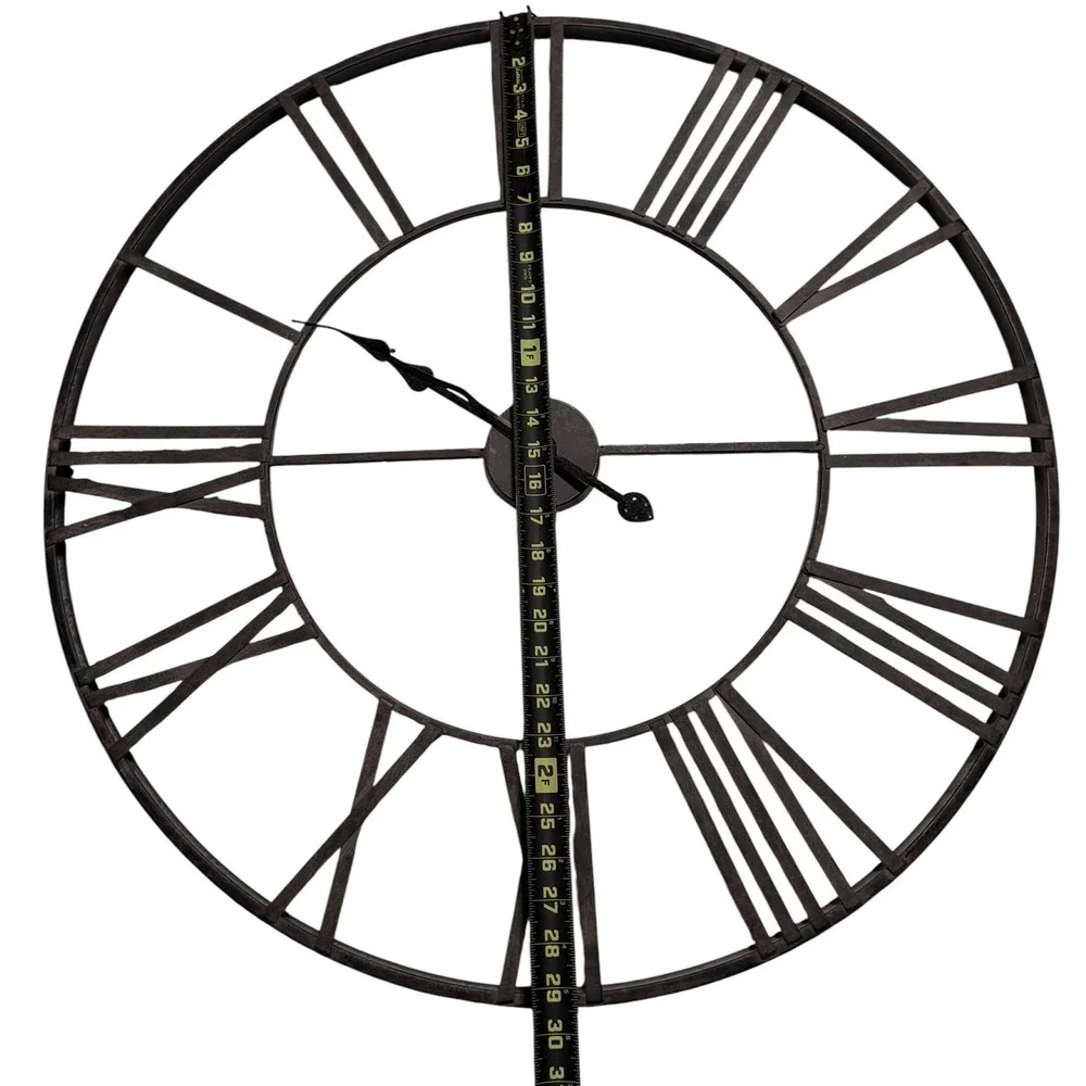 Unbranded Wall Clock Home 24in Dark Bronze Excellent Roman Numeral Industrial